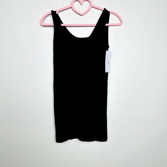 Spiritual Gangster NWT Double Scoop Neck Sleeveless Casual Tops Black Size XS/S - Picture 1 of 4